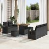 vidaXL Garden Sofa Set with Cushion 10 pcs Black Poly Rattan
