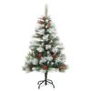 vidaXL Artificial Hinged Christmas Tree 150 LEDs & Ball Set 120 cm