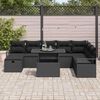 vidaXL Garden Sofa Set with Cushion 9 pcs Black Poly rattan