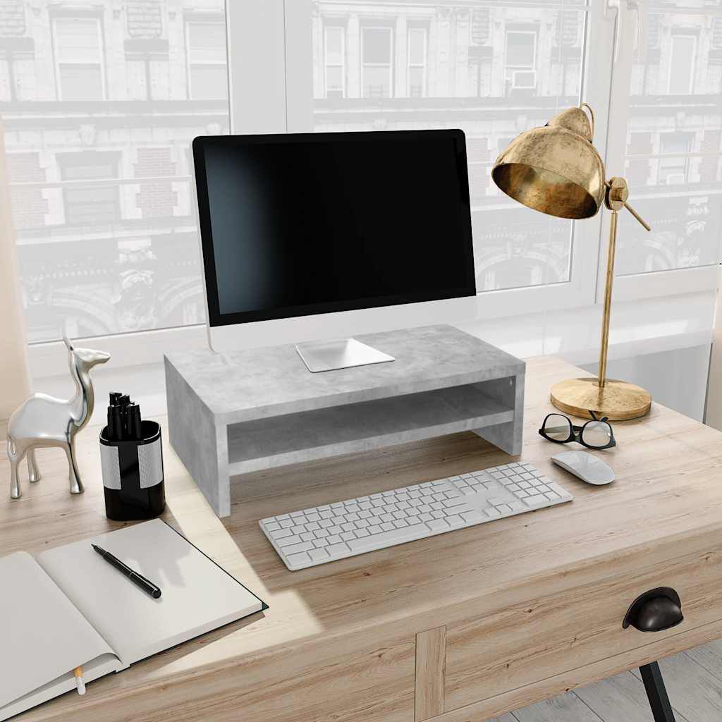 vidaXL Monitor Stand Concrete Grey 
