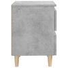 vidaXL Bed Cabinet with Solid Pinewood Legs Concrete Grey 40x35x50 cm