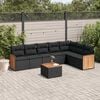vidaXL 8 Piece Garden Sofa Set with Cushions Black Poly Rattan
