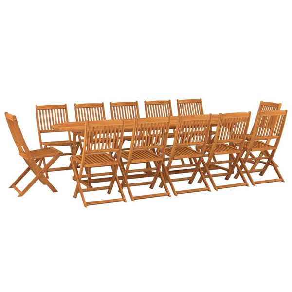 vidaXL 13 Piece Garden Dining Set 280x90x75 cm Solid Wood Acacia