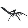 vidaXL Folding Deck Chair Black Textilene