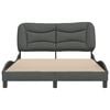 vidaXL Bed Frame without Mattress "Hvar" Dark Grey 137x190 cm Double Fabric