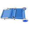 vidaXL Folding Sun Lounger with Canopy and Wheels Steel Blue