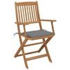 vidaXL Folding Garden Chairs 6 pcs with Cushions Solid Acacia Wood