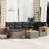 vidaXL 7 Piece Garden Sofa Set with Cushions Grey Poly Rattan