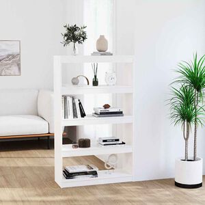 vidaXL Book Cabinet/Room Divider White 80x30x135,5 cm Solid Wood Pine