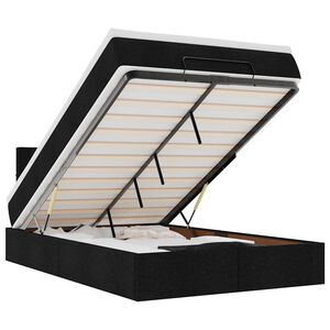 vidaXL Ottoman Bed with Mattress Black King Single Fabric