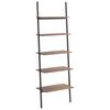 vidaXL 5-Tier Leaning Shelf Dark Brown and Black 64x34x185,5 cm
