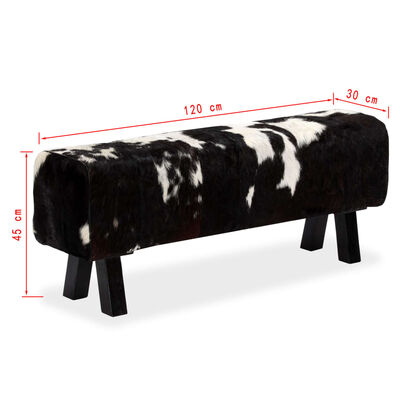 vidaXL Bench Genuine Goat Leather 120x30x45 cm