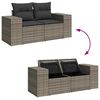 vidaXL 8 Piece Garden Sofa Set with Cushions Grey Poly Rattan