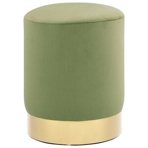 vidaXL Stool Mustard Green and Gold Velvet 28 x 36 cm