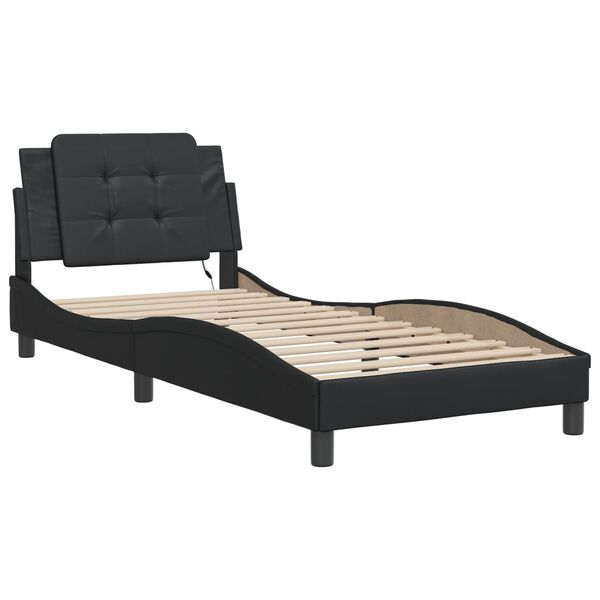 vidaXL Bed Frame with LED without Mattress "Zadar" Black 90x190 cm