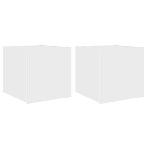 vidaXL TV Wall Cabinets with LED Lights 2 pcs White 30,5x35x30 cm