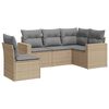 vidaXL 5 Piece Garden Sofa Set with Cushions Beige Poly Rattan