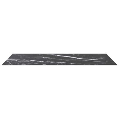 vidaXL Table Top Black 120x65 cm 8mm Tempered Glass with Marble Design