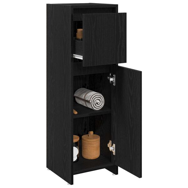 vidaXL Bathroom Cabinet Black Oak 30 x 30 x 95 cm Engineered Wood