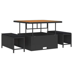 vidaXL Garden Sofa Set 8 pcs Black Poly Rattan and Powder-coated Steel