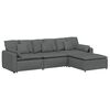 vidaXL Modular Sofa with Footstool and Cushions Dark Grey