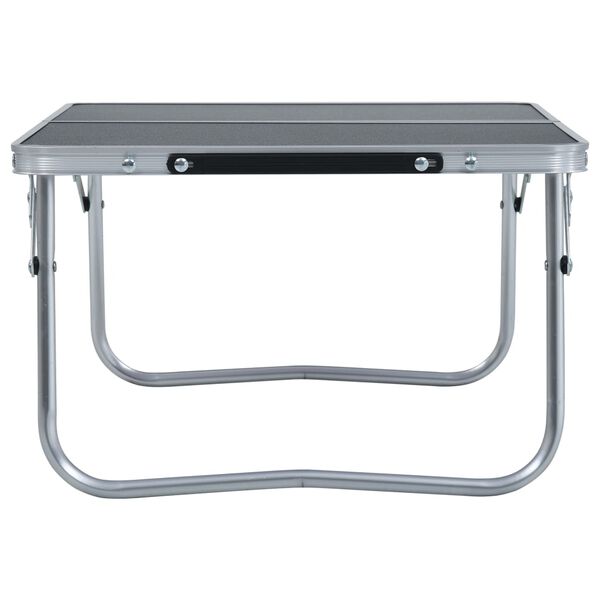 vidaXL Folding Camping Table Grey Aluminium 60x40 cm