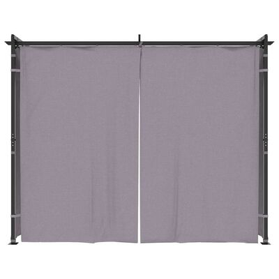 vidaXL Gazebo with Curtains 3x3 m Anthracite Steel | vidaXL.com.au