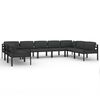 vidaXL 9 Piece Garden Lounge Set with Cushions Aluminium Anthracite