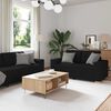 vidaXL Sofa 3 pcs Black Fabric
