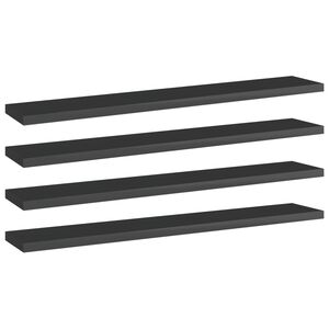 vidaXL Bookshelf Boards 4 pcs High Gloss Black 60x10x1,5 cm Engineered Wood