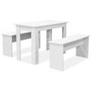vidaXL Dining Set | Matte white | Engineered wood with PVC edges | Simplistic
