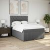 vidaXL Box Spring Bed with Mattress Dark Grey Double Fabric