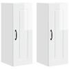 vidaXL Kitchen Cabinet Kalmar 2 pcs High Gloss White 30 x 31 x 80 cm