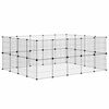vidaXL 36-Panel Pet Cage with Door Black 35x35 cm Steel