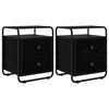 vidaXL Bedside Cabinet 2 pcs Black Oak 40 x 36.5 x 50 cm