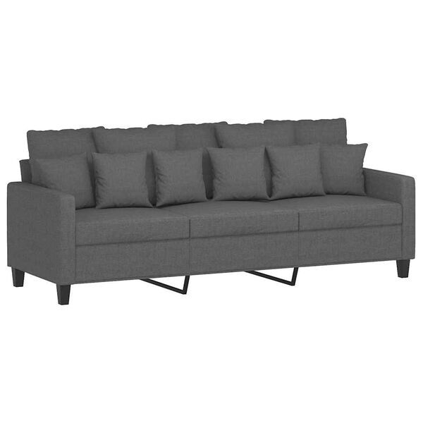 vidaXL 3-Seater Sofa Dark Grey 180 cm Fabric