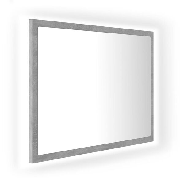 vidaXL LED Bathroom Mirror Concrete Grey 60x8.5x37 cm Acrylic
