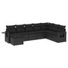 vidaXL 8 Piece Garden Sofa Set with Cushions Black Poly Rattan