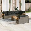 vidaXL 9 Piece Garden Sofa Set with Cushions Grey Poly Rattan