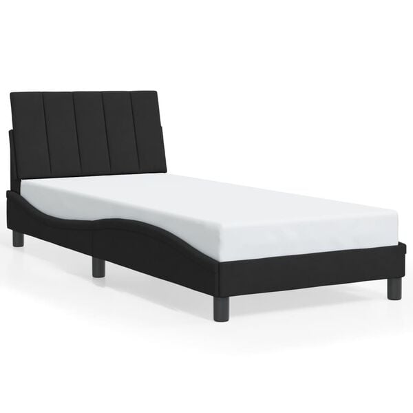 vidaXL Bed Frame without Mattress "Hanko" Black 90x190 cm Velvet