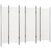 vidaXL 6-Panel Room Divider White 300x180 cm