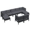 vidaXL 9 Piece Garden Lounge Set with Cushions Black Solid Pinewood
