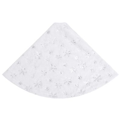 vidaXL Luxury Christmas Tree Skirt White 150 cm Faux