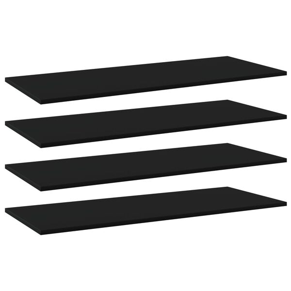 vidaXL Bookshelf Boards 4 pcs Black 100x40x1.5 cm Engineered Wood