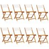 vidaXL Folding Chairs 8 pcs Cream White Fabric and Solid Wood