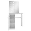 vidaXL Corner Dressing Table Make-up Table with LED Light White