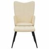 vidaXL Relaxing Chair with a Stool Cream Fabric