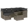 vidaXL 7 Piece Garden Sofa Set with Cushions Grey Poly Rattan