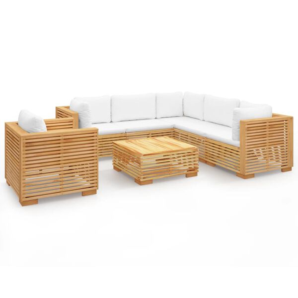 vidaXL 7 Piece Garden Lounge Set with Cushions Solid Teak Wood