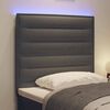 vidaXL LED Headboard with LED Strip Lights Dark Grey 80 cm Polyester